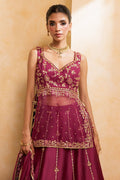 Ansab Jahangir | Artisan Prints 26 |Berry Velour - by Libasekhas UK - Registered Vendor of : Ansab Jahangir - 100% Original Designer Dress