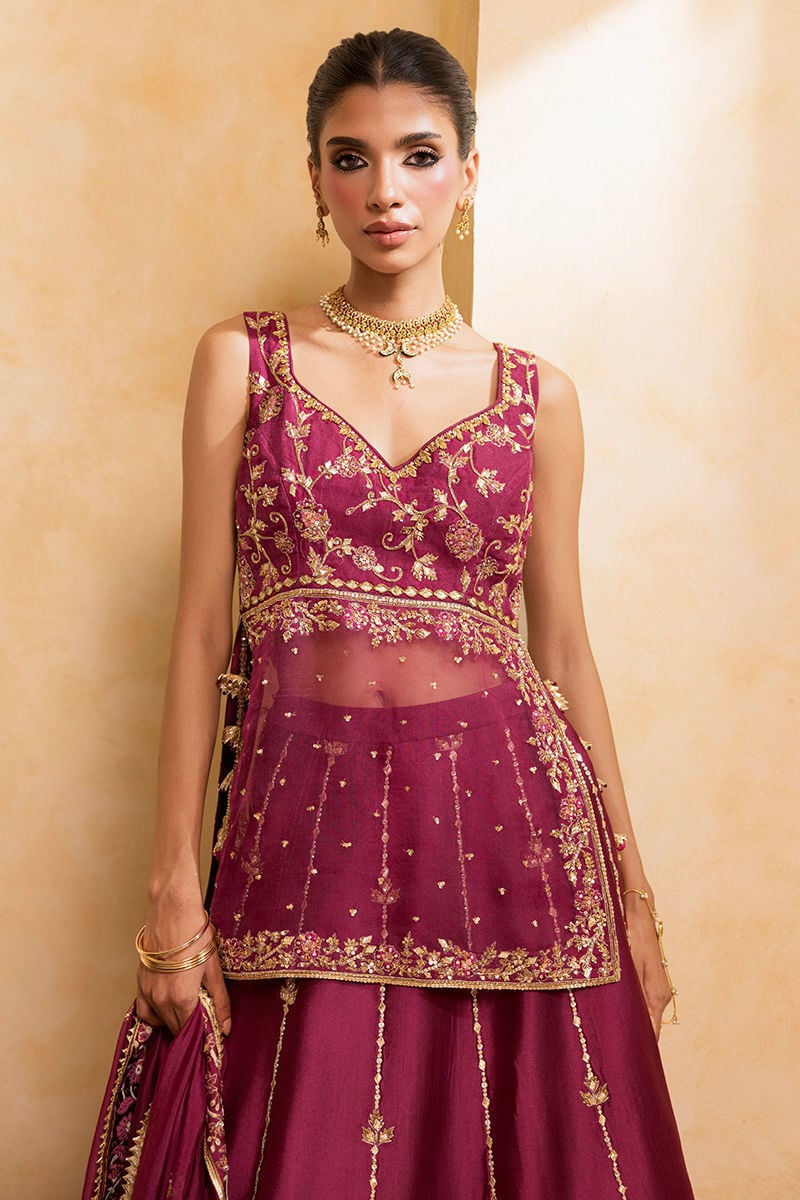 Ansab Jahangir | Artisan Prints 26 |Berry Velour - by Libasekhas UK - Registered Vendor of : Ansab Jahangir - 100% Original Designer Dress