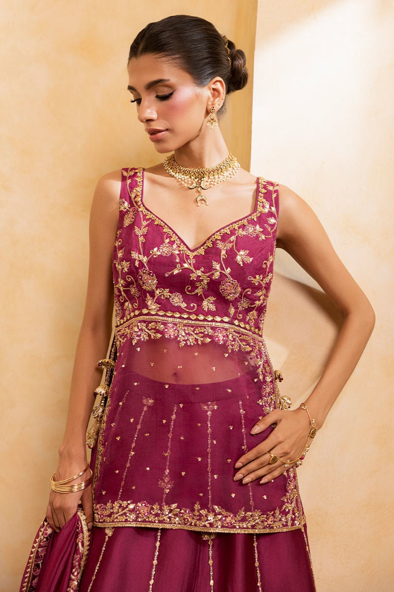 Ansab Jahangir | Artisan Prints 26 |Berry Velour - by Libasekhas UK - Registered Vendor of : Ansab Jahangir - 100% Original Designer Dress