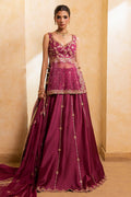 Ansab Jahangir | Artisan Prints 26 |Berry Velour - by Libasekhas UK - Registered Vendor of : Ansab Jahangir - 100% Original Designer Dress