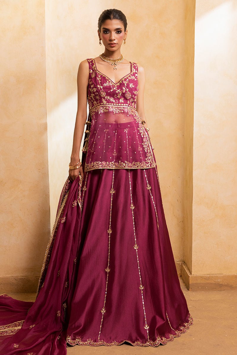 Ansab Jahangir | Artisan Prints 26 |Berry Velour - by Libasekhas UK - Registered Vendor of : Ansab Jahangir - 100% Original Designer Dress
