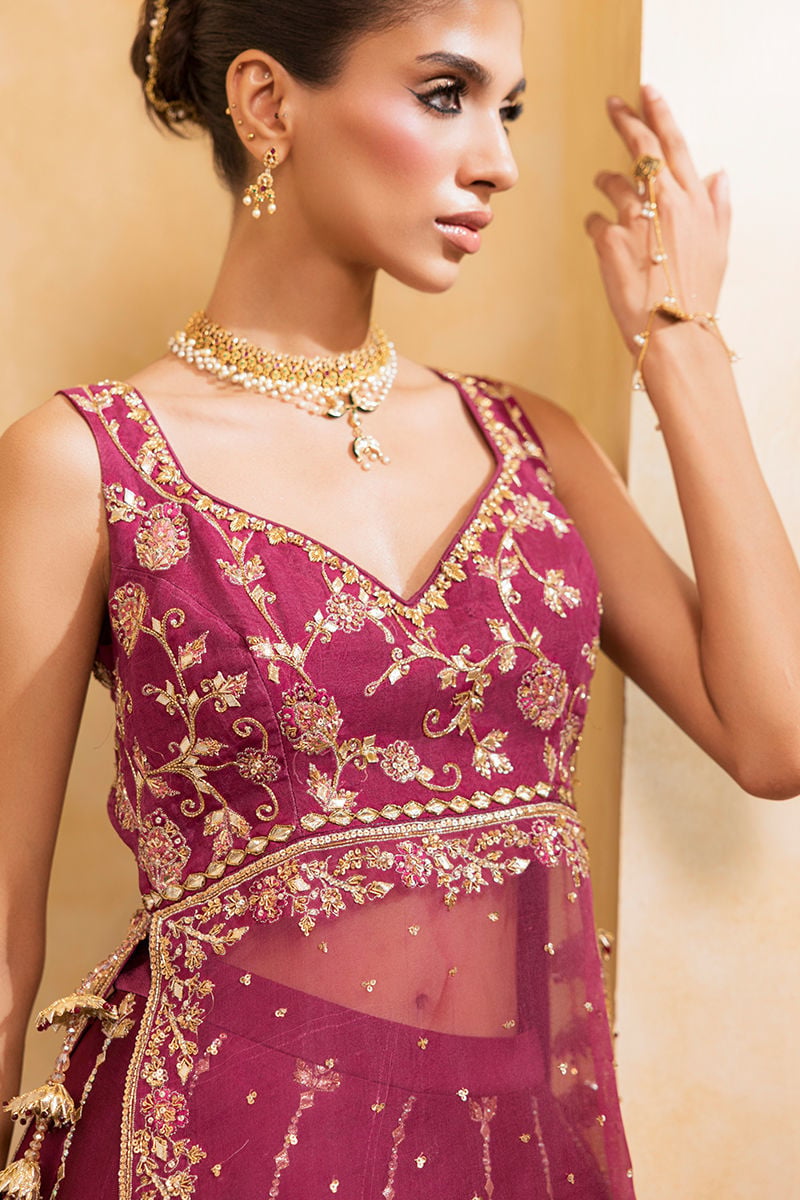 Ansab Jahangir | Artisan Prints 26 |Berry Velour - by Libasekhas UK - Registered Vendor of : Ansab Jahangir - 100% Original Designer Dress