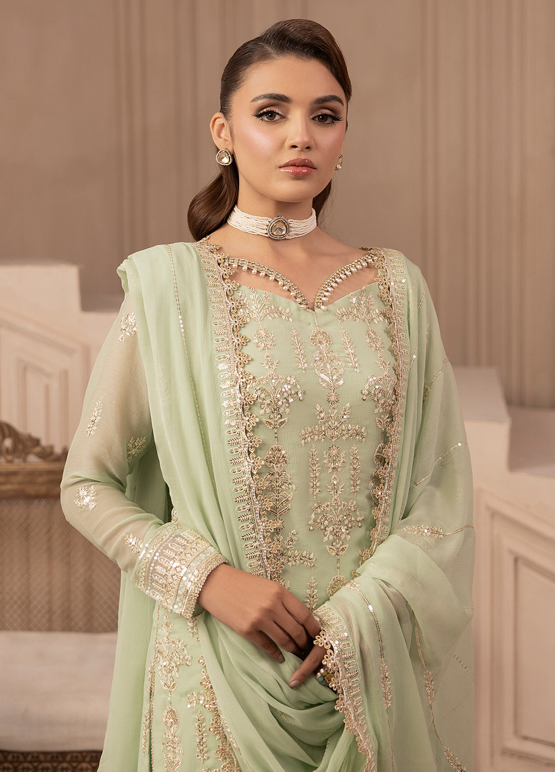 Sahane | Elyssa Festive Chiffon | CT-19004 Emera - ELYSSA - by - Libasekhas UK - Registered Vendor of : Sahane - 100% Original Designer Dresss