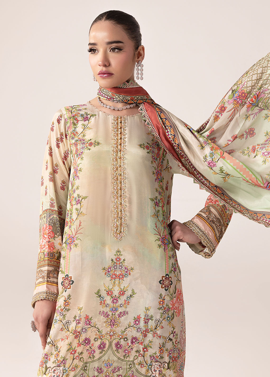 Sahane | Suay Silk Handwork Edit | CT-15004 AVA - SUAY - by - Libasekhas UK - Registered Vendor of : Sahane - 100% Original Designer Dresss