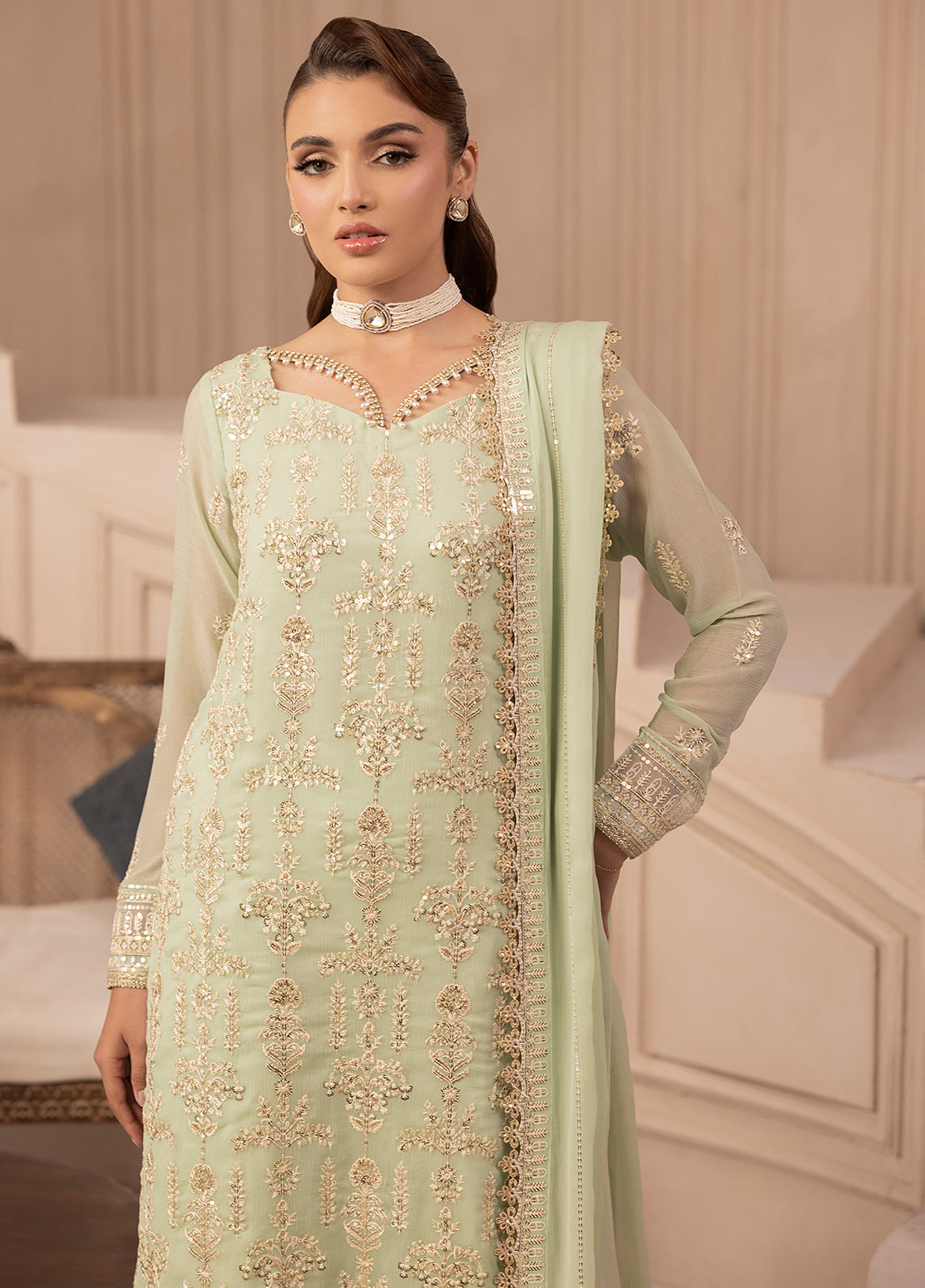 Sahane | Elyssa Festive Chiffon | CT-19004 Emera - ELYSSA - by - Libasekhas UK - Registered Vendor of : Sahane - 100% Original Designer Dresss