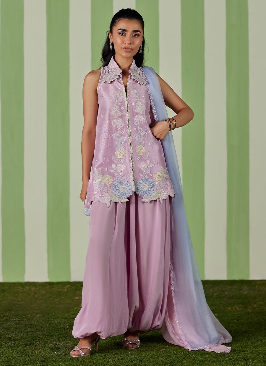 Farah Talib Aziz | Luna Eid 26 | Deeba Jacket with Dupatta - by Libasekhas UK - Registered Vendor of : Farah Talib Aziz - 100% Original Designer Dress