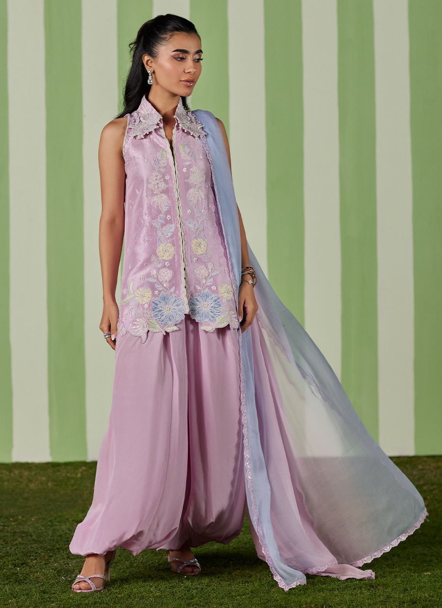 Farah Talib Aziz | Luna Eid 26 | Deeba Jacket with Dupatta - by Libasekhas UK - Registered Vendor of : Farah Talib Aziz - 100% Original Designer Dress