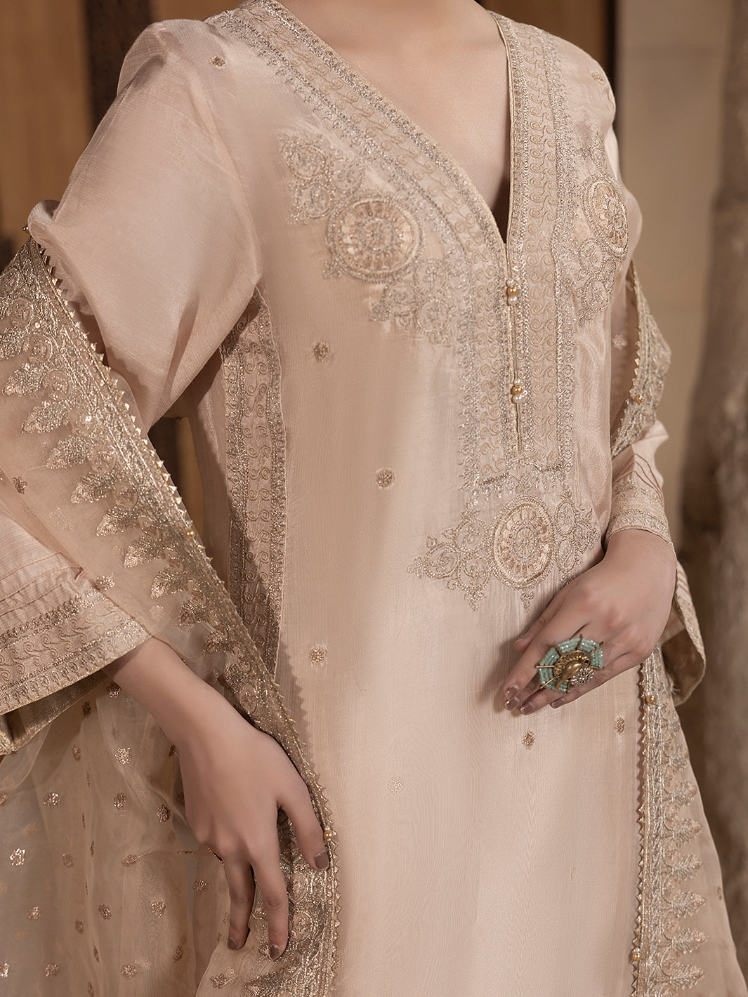 Hem Stitch | Raw Silk Edit 25 |Janan - by - Libasekhas UK - Registered Vendor of : Hemstitch - 100% Original Designer Dresss