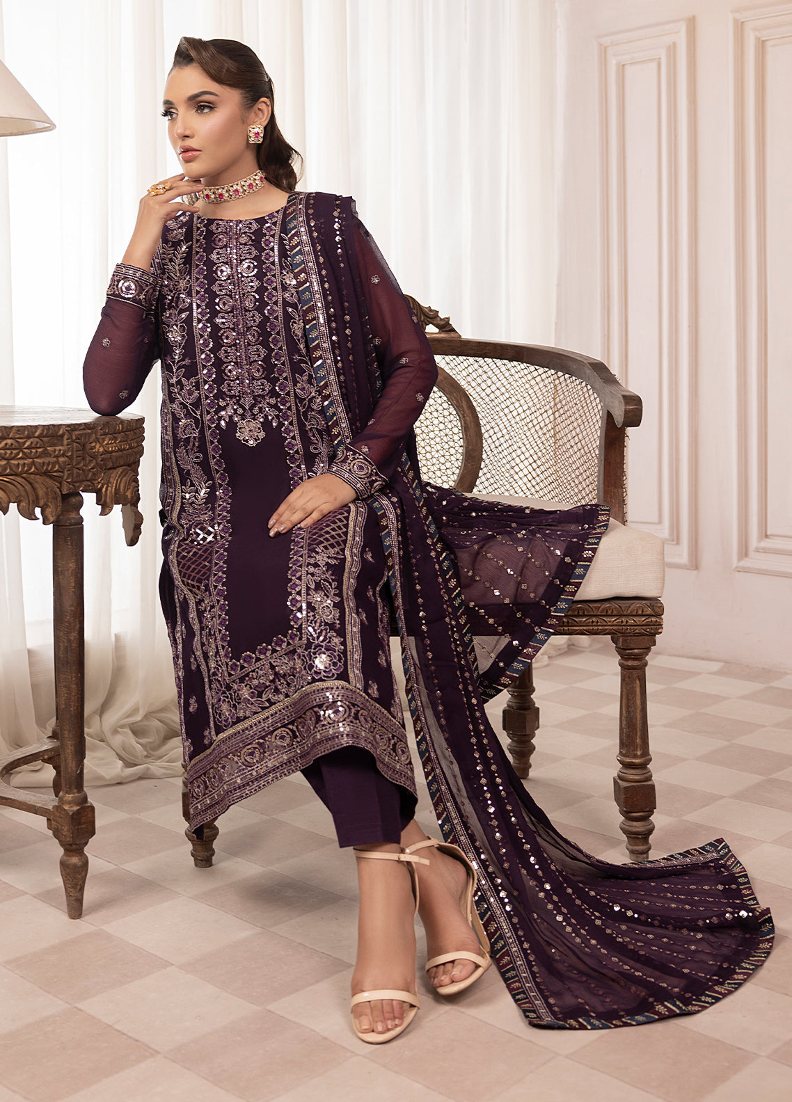 Sahane | Elyssa Festive Chiffon | CT-19006 Mure - ELYSSA - by - Libasekhas UK - Registered Vendor of : Sahane - 100% Original Designer Dresss