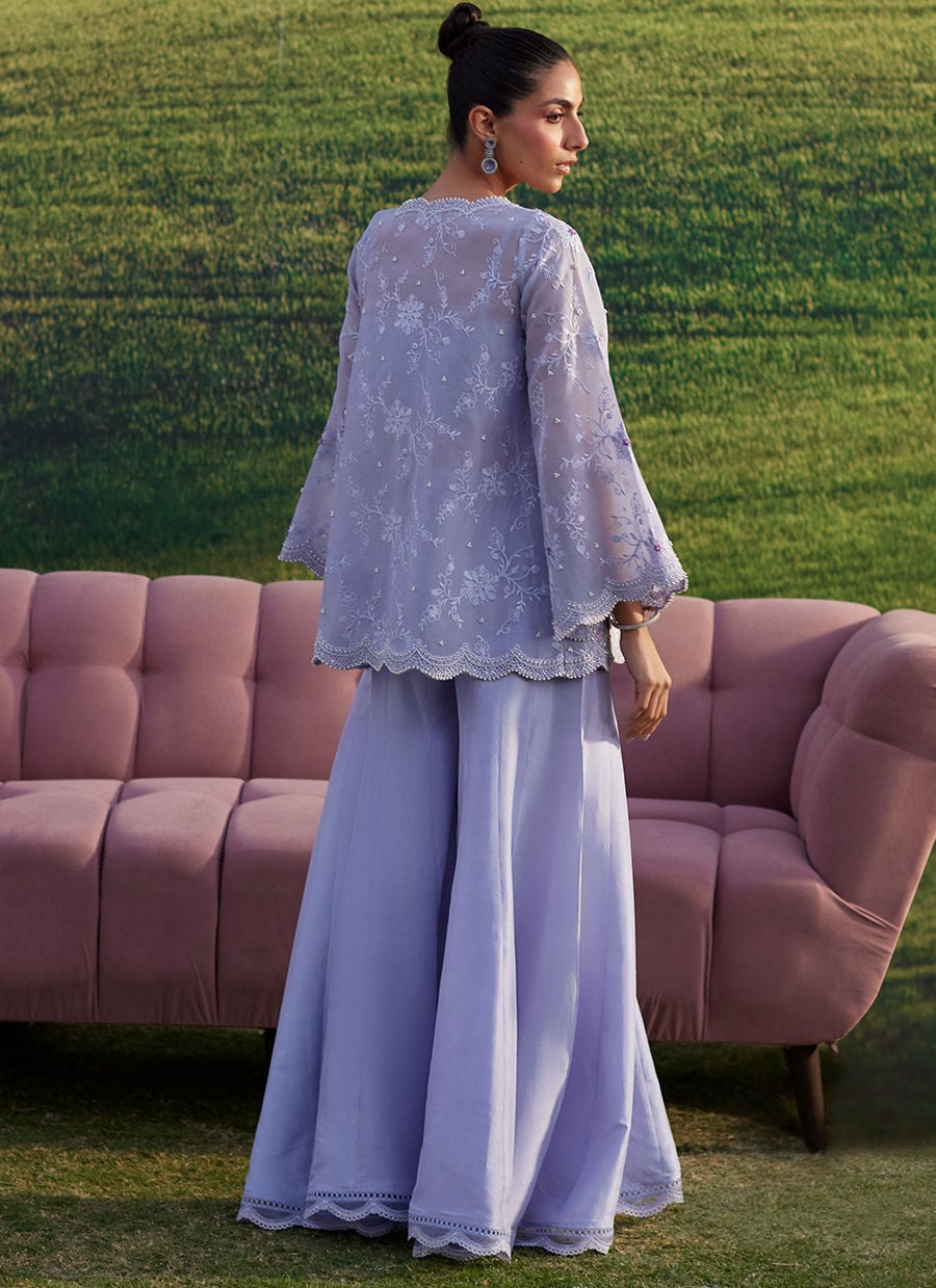 Farah Talib Aziz | Luna Eid 26 | Lilac Haze Jacket - by Libasekhas UK - Registered Vendor of : Farah Talib Aziz - 100% Original Designer Dress