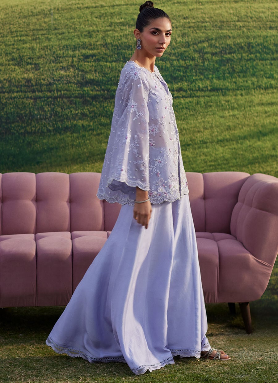 Farah Talib Aziz | Luna Eid 26 | Lilac Haze Jacket - by Libasekhas UK - Registered Vendor of : Farah Talib Aziz - 100% Original Designer Dress