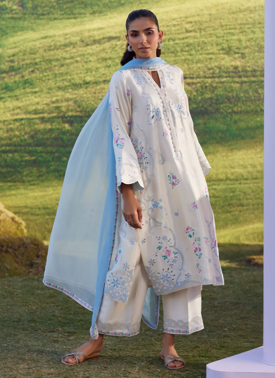 Farah Talib Aziz | Luna Eid 26 | Elya Shirt And Dupatta - by Libasekhas UK - Registered Vendor of : Farah Talib Aziz - 100% Original Designer Dress