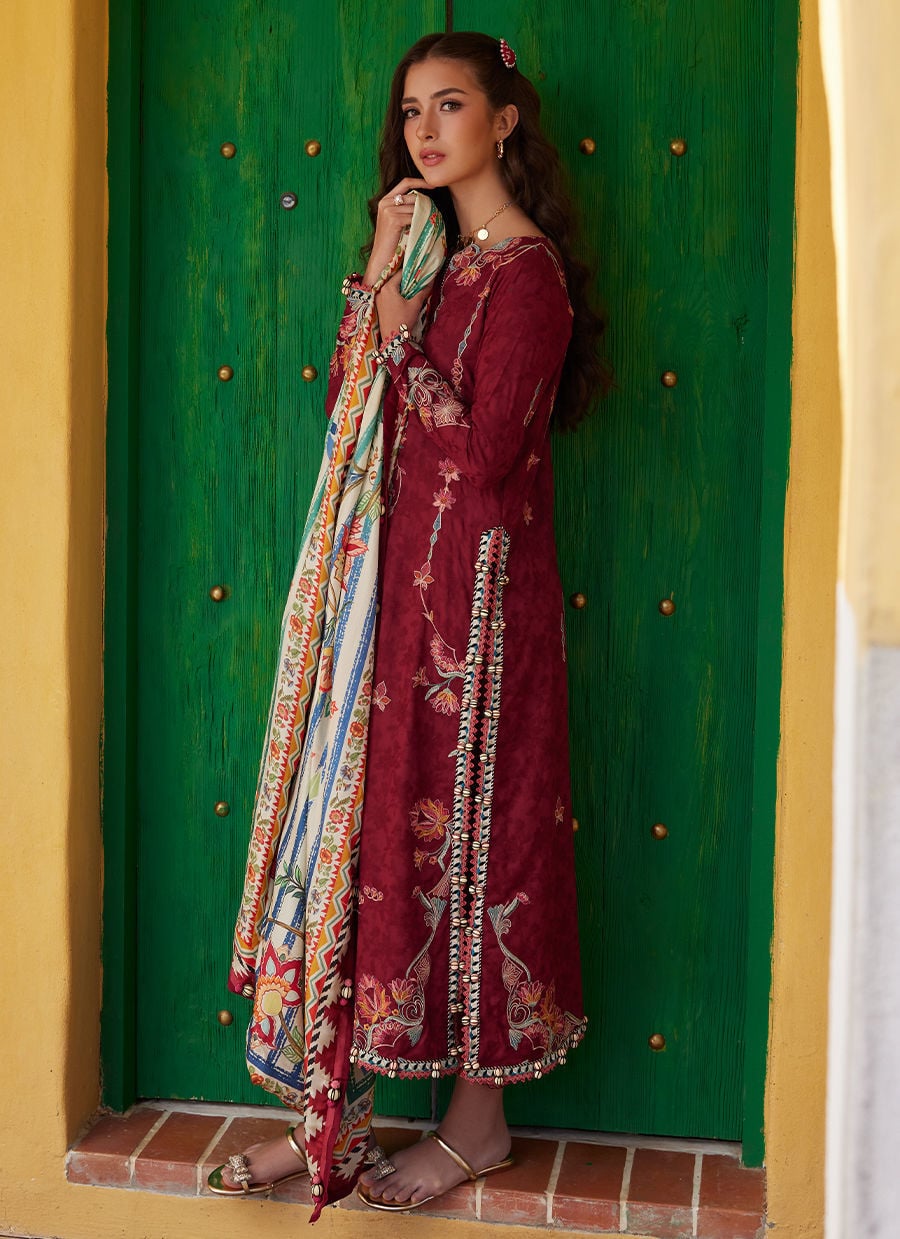 Farah Talib Aziz | Luxury Lawn 26 | Sofia Scarlet - by Libasekhas UK - Registered Vendor of : Farah Talib Aziz - 100% Original Designer Dress