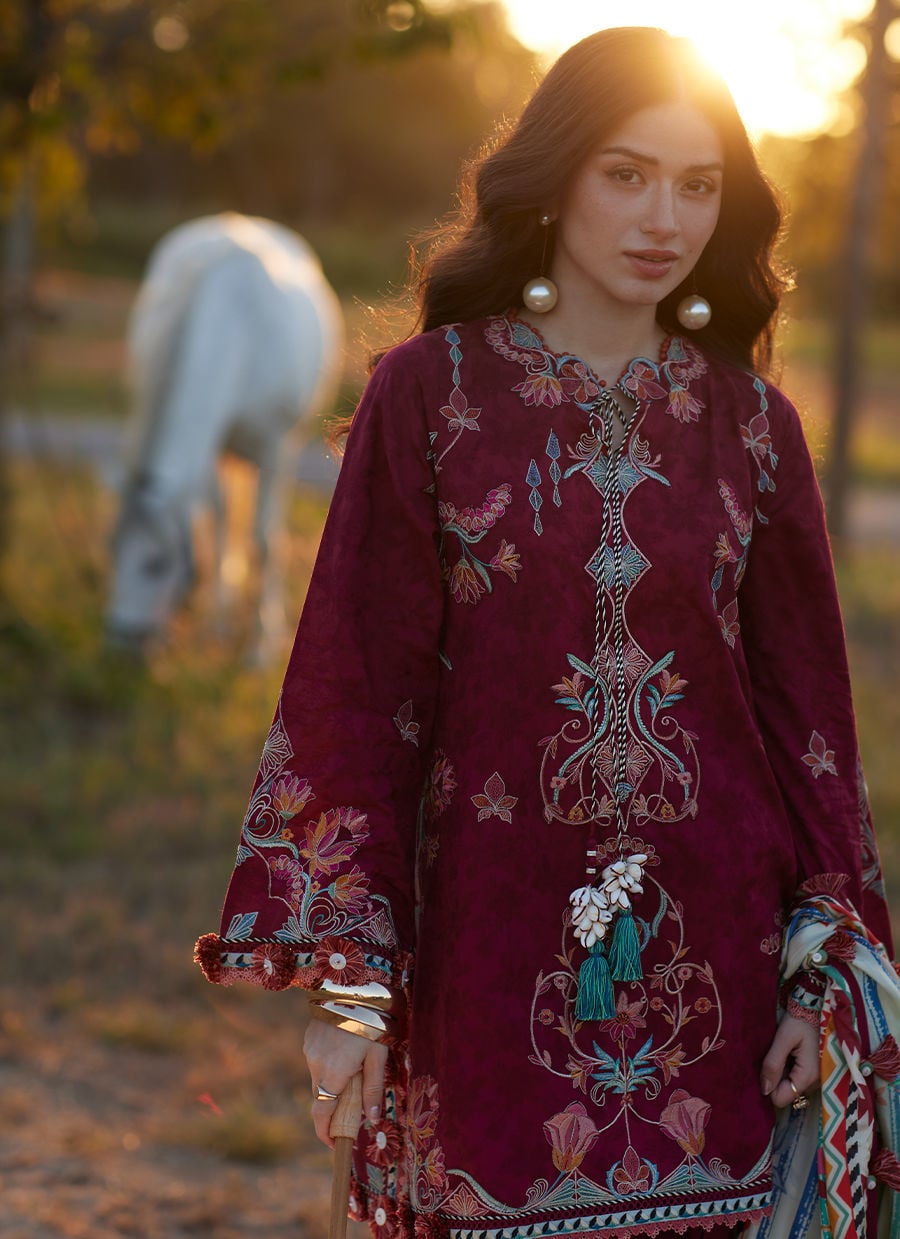 Farah Talib Aziz | Luxury Lawn 26 | Sofia Scarlet - by Libasekhas UK - Registered Vendor of : Farah Talib Aziz - 100% Original Designer Dress