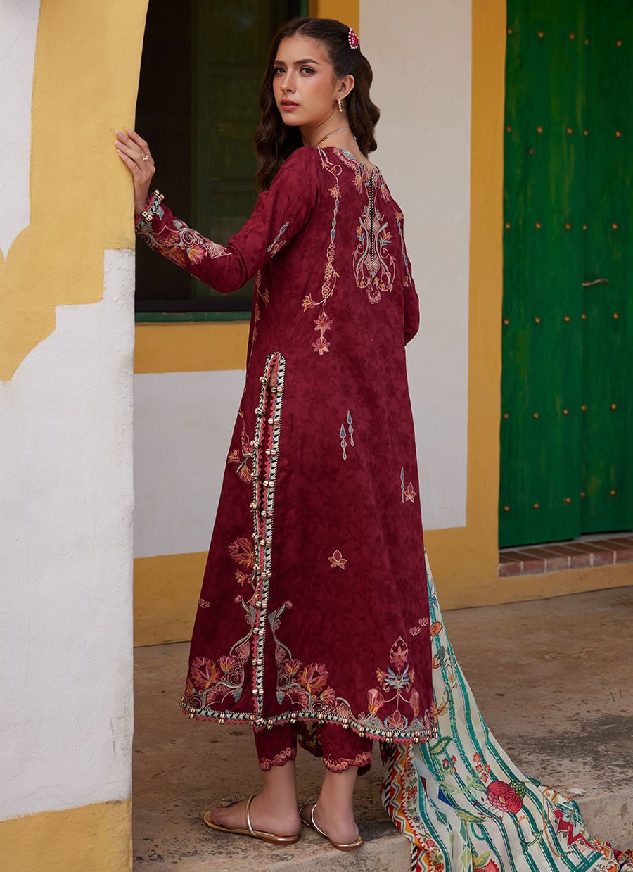 Farah Talib Aziz | Luxury Lawn 26 | Sofia Scarlet - by Libasekhas UK - Registered Vendor of : Farah Talib Aziz - 100% Original Designer Dress
