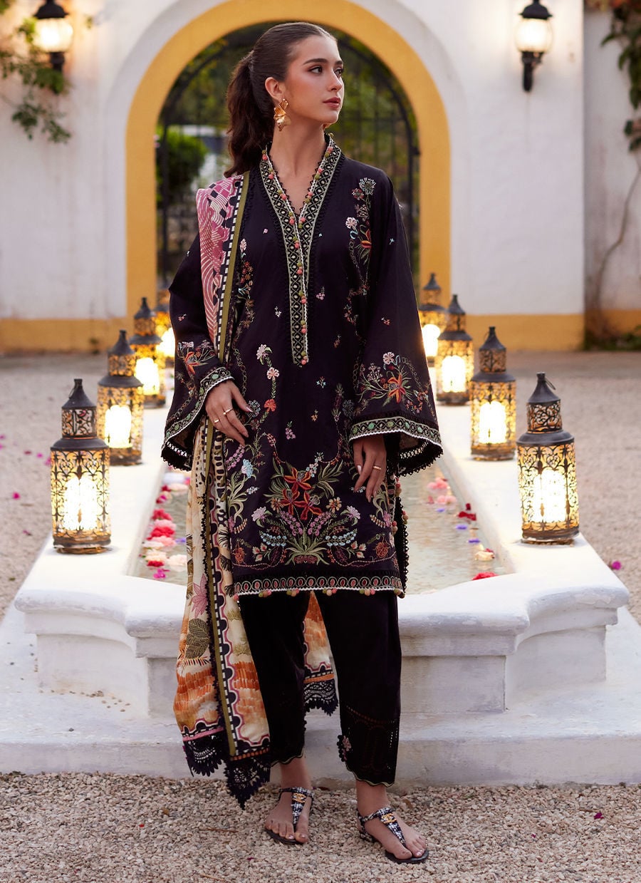 Farah Talib Aziz | Luxury Lawn 26 | Blanca Black - by Libasekhas UK - Registered Vendor of : Farah Talib Aziz - 100% Original Designer Dress