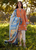 Farah Talib Aziz | Luxury Lawn 26 | Lucia Burnt Orange - by Libasekhas UK - Registered Vendor of : Farah Talib Aziz - 100% Original Designer Dress