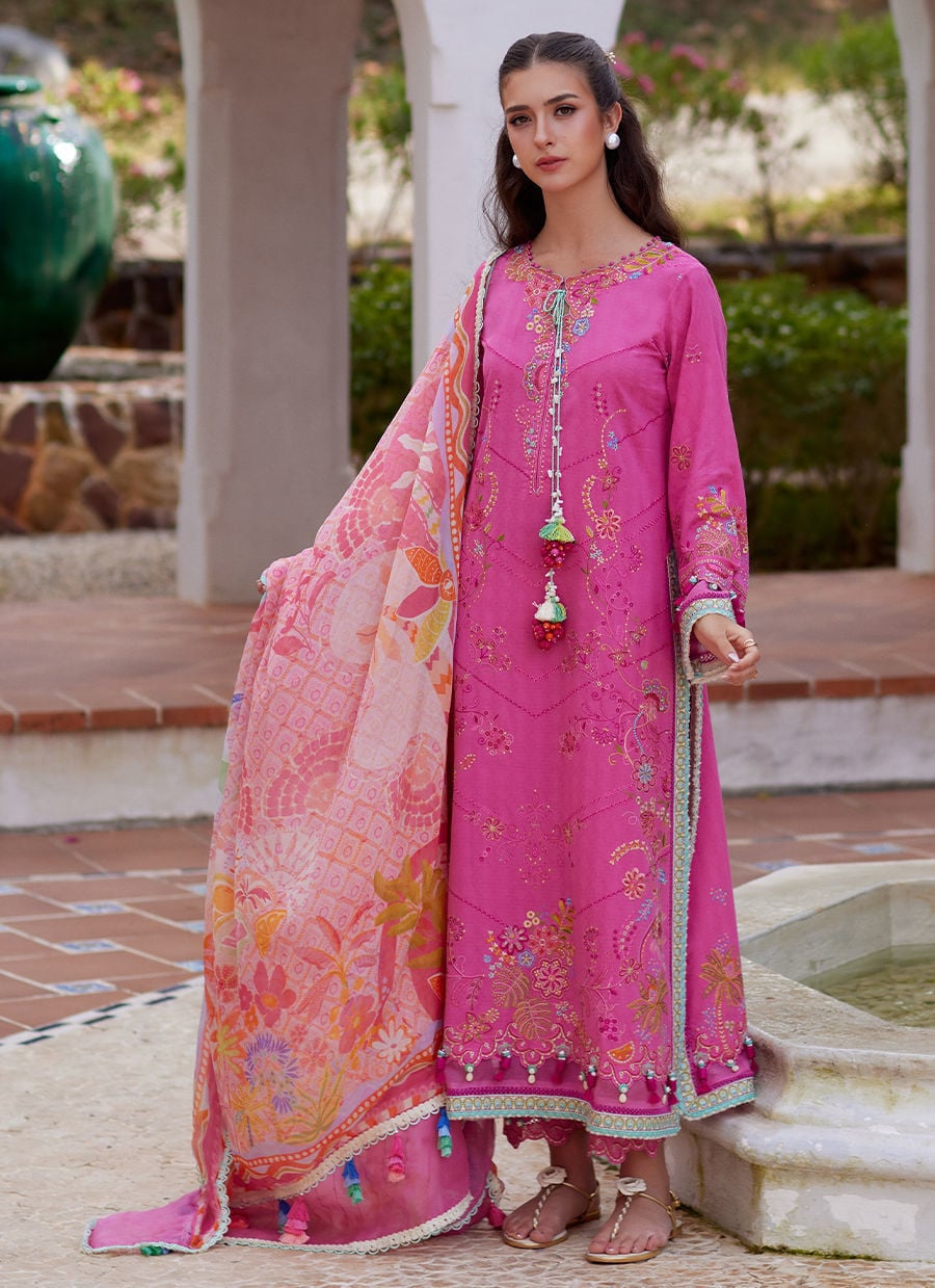 Farah Talib Aziz | Luxury Lawn 26 | Palmira Pink - by Libasekhas UK - Registered Vendor of : Farah Talib Aziz - 100% Original Designer Dress