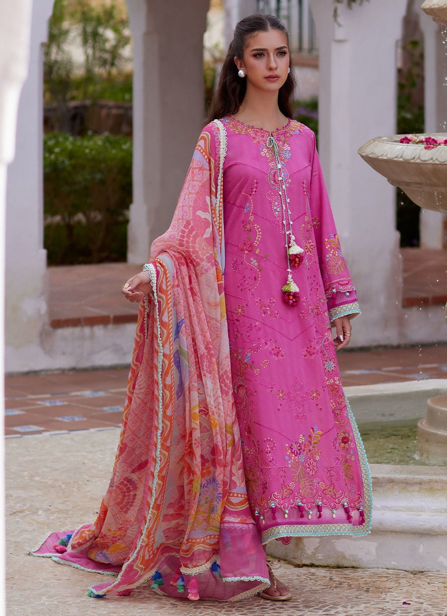 Farah Talib Aziz | Luxury Lawn 26 | Palmira Pink - by Libasekhas UK - Registered Vendor of : Farah Talib Aziz - 100% Original Designer Dress