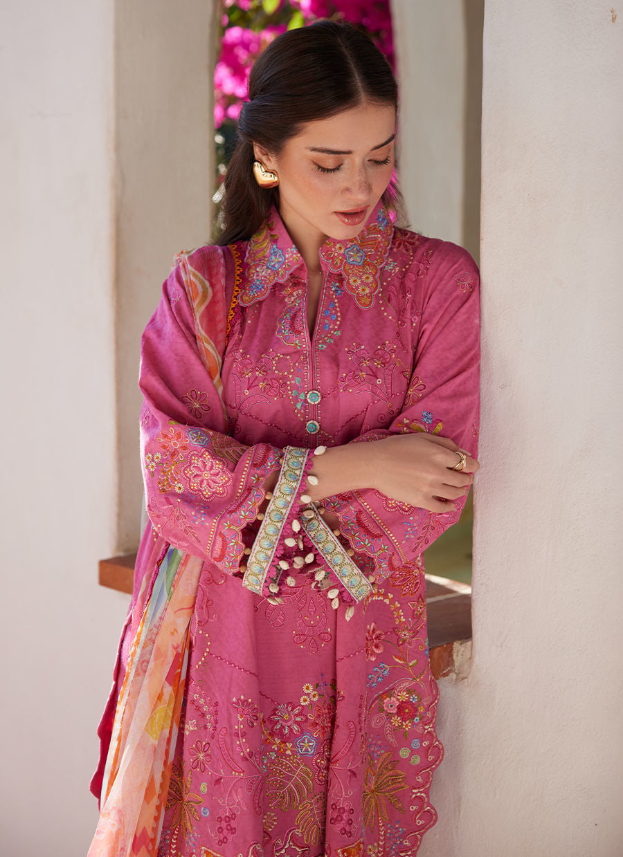 Farah Talib Aziz | Luxury Lawn 26 | Palmira Pink - by Libasekhas UK - Registered Vendor of : Farah Talib Aziz - 100% Original Designer Dress