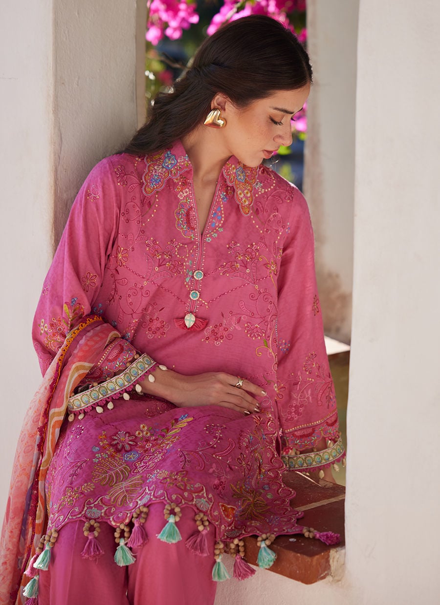 Farah Talib Aziz | Luxury Lawn 26 | Palmira Pink - by Libasekhas UK - Registered Vendor of : Farah Talib Aziz - 100% Original Designer Dress