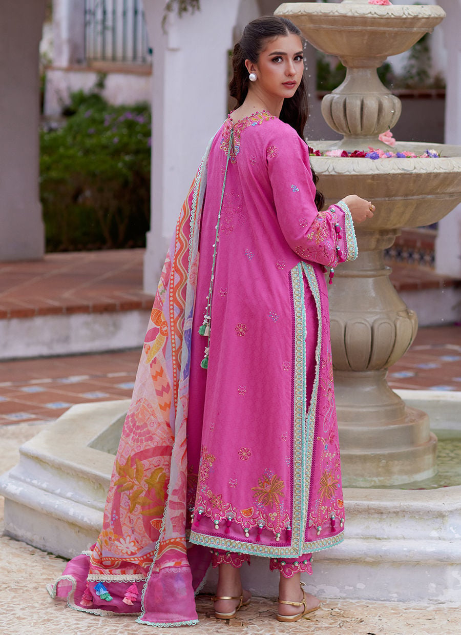 Farah Talib Aziz | Luxury Lawn 26 | Palmira Pink - by Libasekhas UK - Registered Vendor of : Farah Talib Aziz - 100% Original Designer Dress