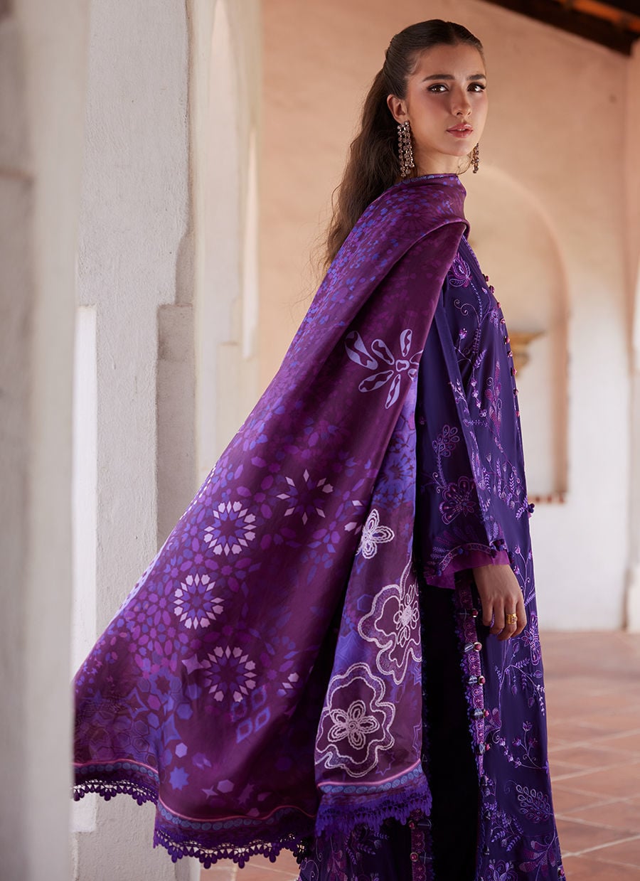 Farah Talib Aziz | Luxury Lawn 26 | Vicenta Violet - by Libasekhas UK - Registered Vendor of : Farah Talib Aziz - 100% Original Designer Dress