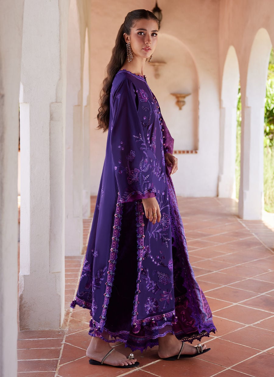 Farah Talib Aziz | Luxury Lawn 26 | Vicenta Violet - by Libasekhas UK - Registered Vendor of : Farah Talib Aziz - 100% Original Designer Dress