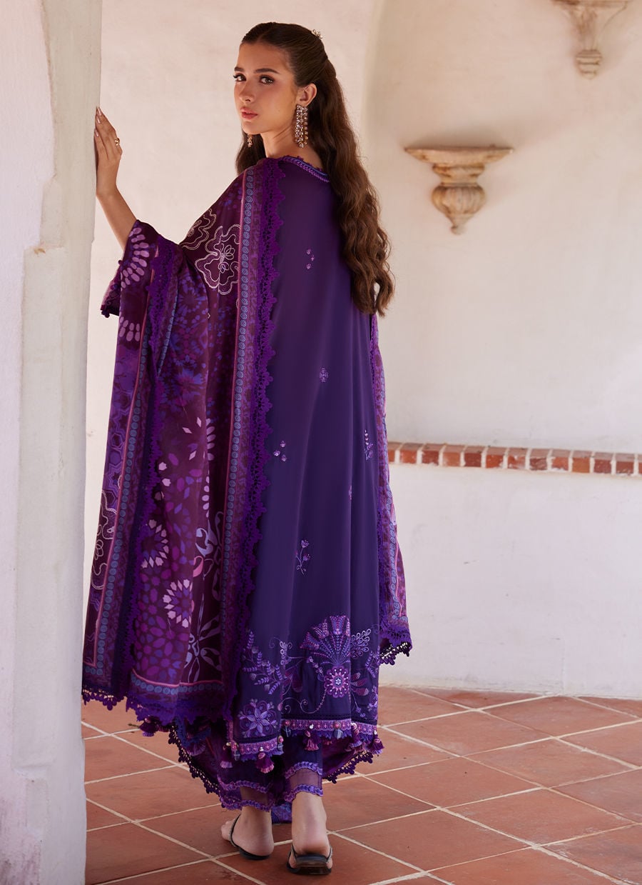 Farah Talib Aziz | Luxury Lawn 26 | Vicenta Violet - by Libasekhas UK - Registered Vendor of : Farah Talib Aziz - 100% Original Designer Dress