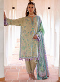 Farah Talib Aziz | Luxury Lawn 26 | Valeria Olive - by Libasekhas UK - Registered Vendor of : Farah Talib Aziz - 100% Original Designer Dress