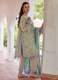 Farah Talib Aziz | Luxury Lawn 26 | Valeria Olive - by Libasekhas UK - Registered Vendor of : Farah Talib Aziz - 100% Original Designer Dress
