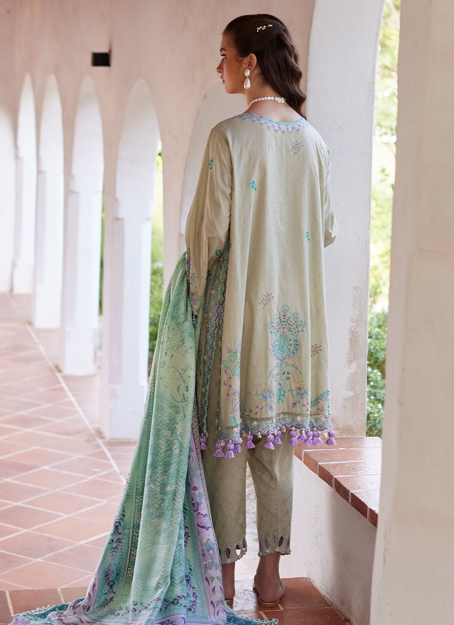 Farah Talib Aziz | Luxury Lawn 26 | Valeria Olive - by Libasekhas UK - Registered Vendor of : Farah Talib Aziz - 100% Original Designer Dress