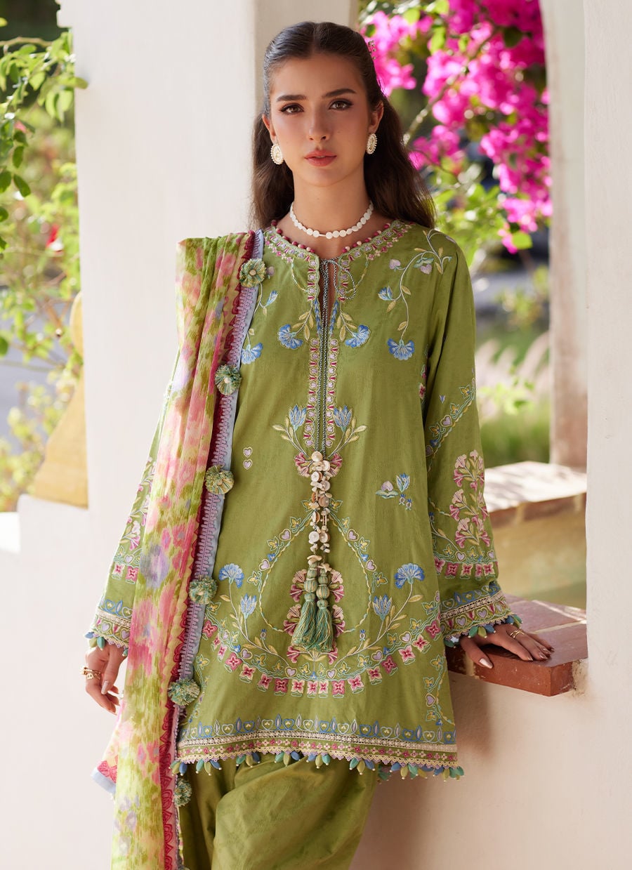 Farah Talib Aziz | Luxury Lawn 26 | Carmen Kiwi - by Libasekhas UK - Registered Vendor of : Farah Talib Aziz - 100% Original Designer Dress