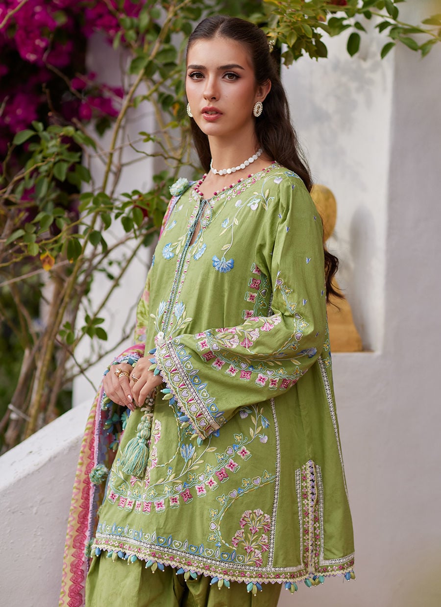 Farah Talib Aziz | Luxury Lawn 26 | Carmen Kiwi - by Libasekhas UK - Registered Vendor of : Farah Talib Aziz - 100% Original Designer Dress