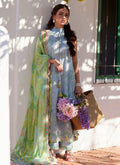 Farah Talib Aziz | Luxury Lawn 26 | Sienna Sky Blue - by Libasekhas UK - Registered Vendor of : Farah Talib Aziz - 100% Original Designer Dress