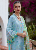 Farah Talib Aziz | Luxury Lawn 26 | Sienna Sky Blue - by Libasekhas UK - Registered Vendor of : Farah Talib Aziz - 100% Original Designer Dress