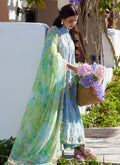 Farah Talib Aziz | Luxury Lawn 26 | Sienna Sky Blue - by Libasekhas UK - Registered Vendor of : Farah Talib Aziz - 100% Original Designer Dress