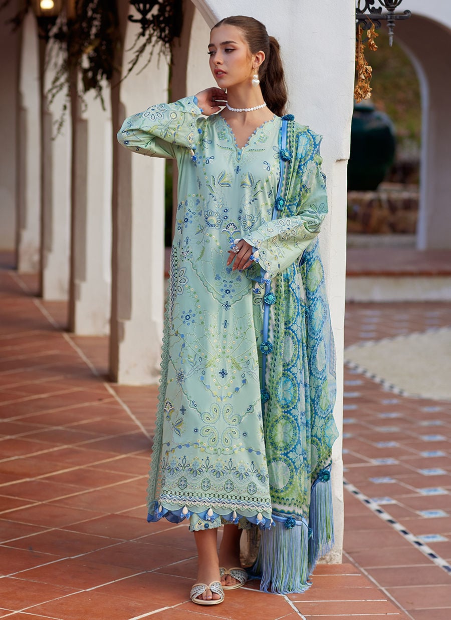 Farah Talib Aziz | Luxury Lawn 26 | Marcia Mint - by Libasekhas UK - Registered Vendor of : Farah Talib Aziz - 100% Original Designer Dress