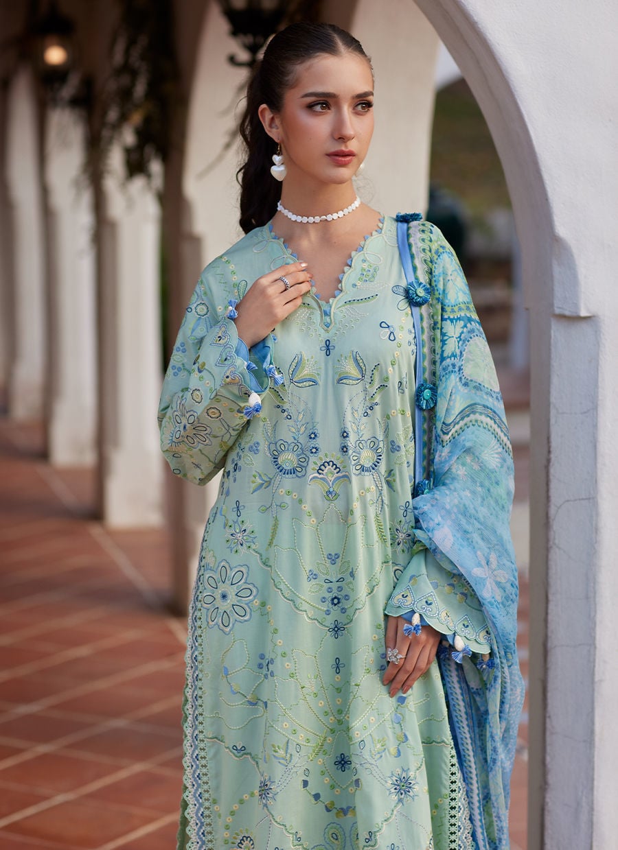 Farah Talib Aziz | Luxury Lawn 26 | Marcia Mint - by Libasekhas UK - Registered Vendor of : Farah Talib Aziz - 100% Original Designer Dress