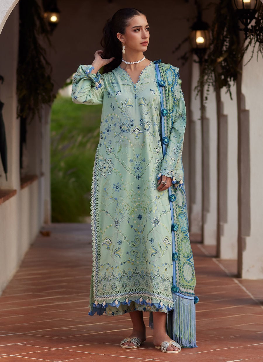 Farah Talib Aziz | Luxury Lawn 26 | Marcia Mint - by Libasekhas UK - Registered Vendor of : Farah Talib Aziz - 100% Original Designer Dress
