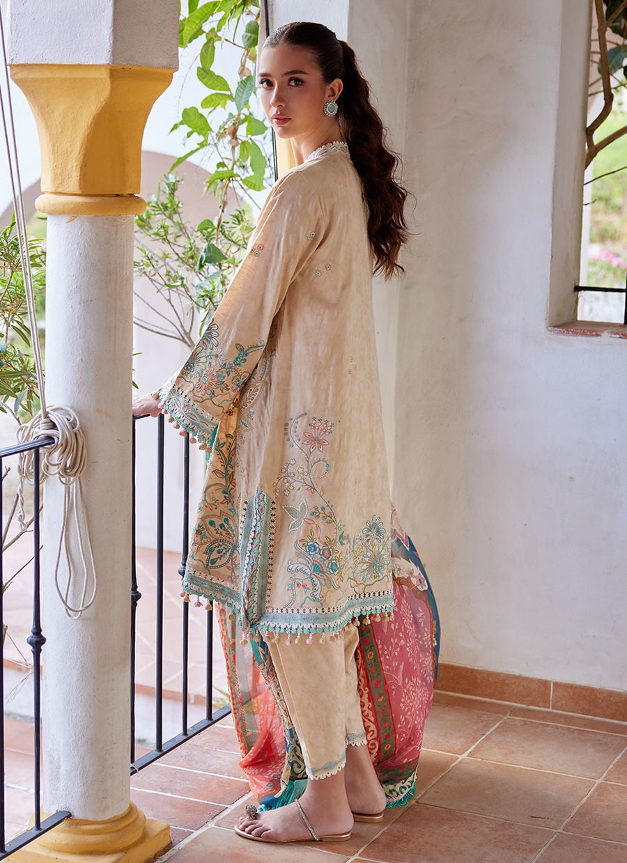 Farah Talib Aziz | Luxury Lawn 26 | Isabella Sand - by Libasekhas UK - Registered Vendor of : Farah Talib Aziz - 100% Original Designer Dress