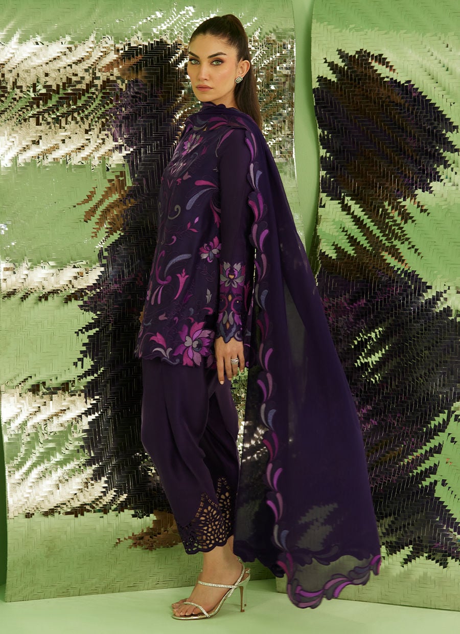 Farah Talib Aziz | Veya A Draped Capsule | Noir Aubergine - by Libasekhas UK - Registered Vendor of : Farah Talib Aziz - 100% Original Designer Dress