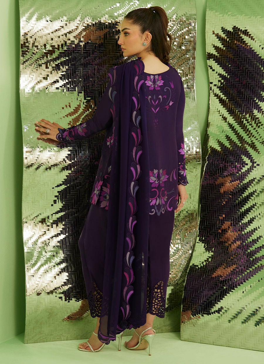 Farah Talib Aziz | Veya A Draped Capsule | Noir Aubergine - by Libasekhas UK - Registered Vendor of : Farah Talib Aziz - 100% Original Designer Dress