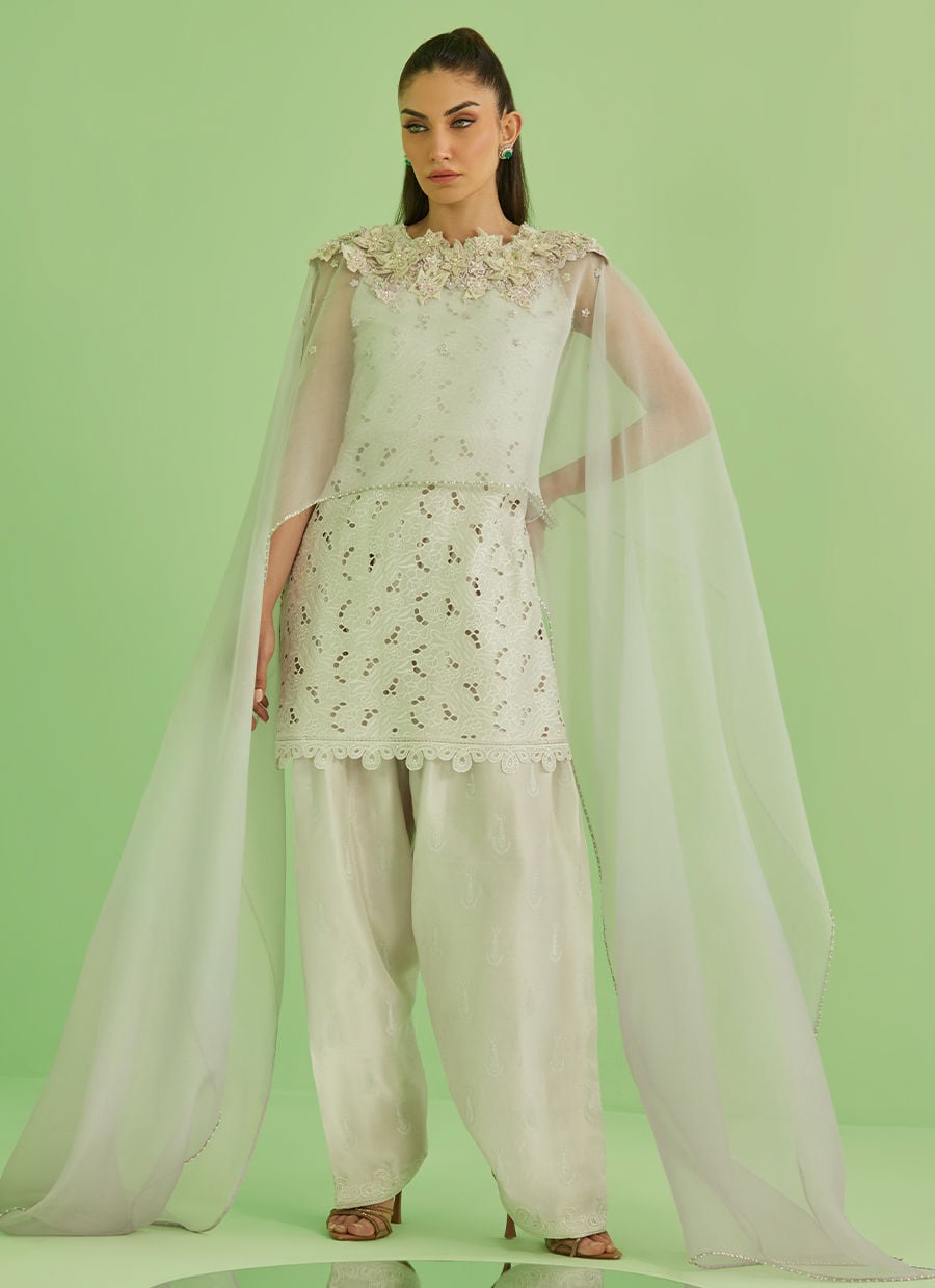 Farah Talib Aziz | Veya A Draped Capsule | Laine Shirt And Drape Dupatta - by Libasekhas UK - Registered Vendor of : Farah Talib Aziz - 100% Original Designer Dress