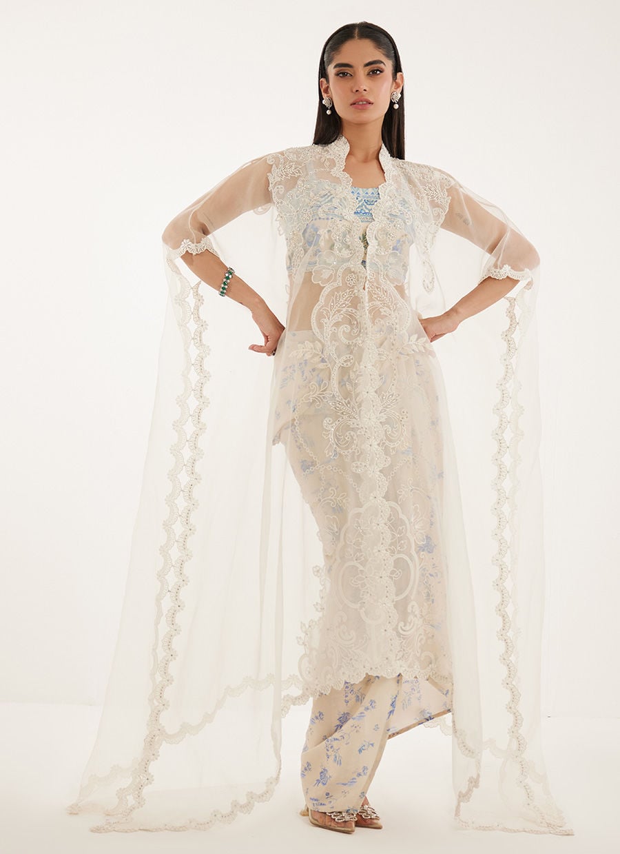 Farah Talib Aziz | Veya A Draped Capsule | Diana Cape With Skirt - by Libasekhas UK - Registered Vendor of : Farah Talib Aziz - 100% Original Designer Dress
