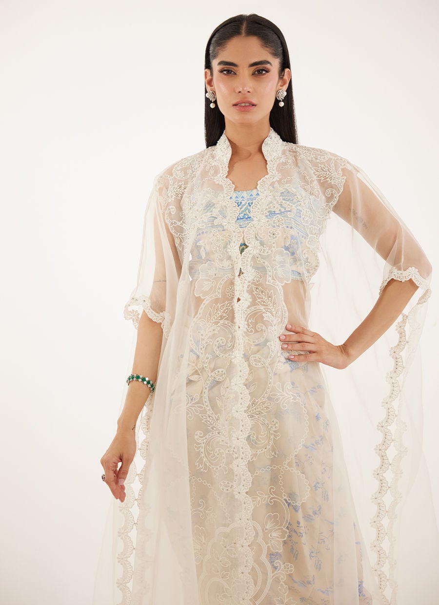 Farah Talib Aziz | Veya A Draped Capsule | Diana Cape With Skirt - by Libasekhas UK - Registered Vendor of : Farah Talib Aziz - 100% Original Designer Dress