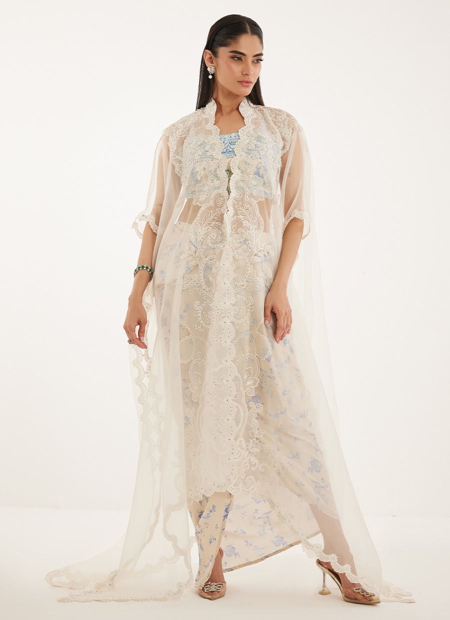 Farah Talib Aziz | Veya A Draped Capsule | Diana Cape With Skirt - by Libasekhas UK - Registered Vendor of : Farah Talib Aziz - 100% Original Designer Dress