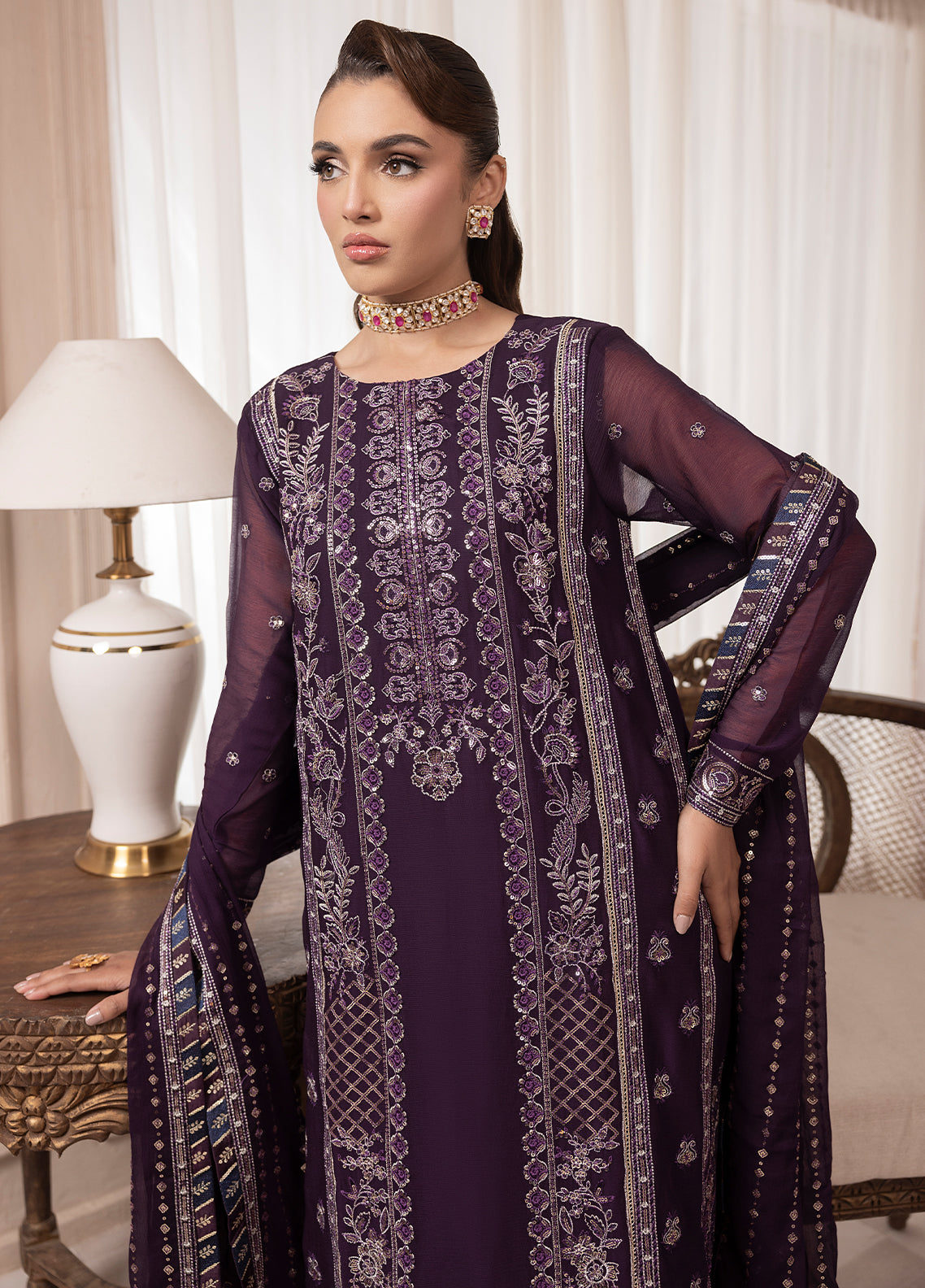 Sahane | Elyssa Festive Chiffon | CT-19006 Mure - ELYSSA - by - Libasekhas UK - Registered Vendor of : Sahane - 100% Original Designer Dresss