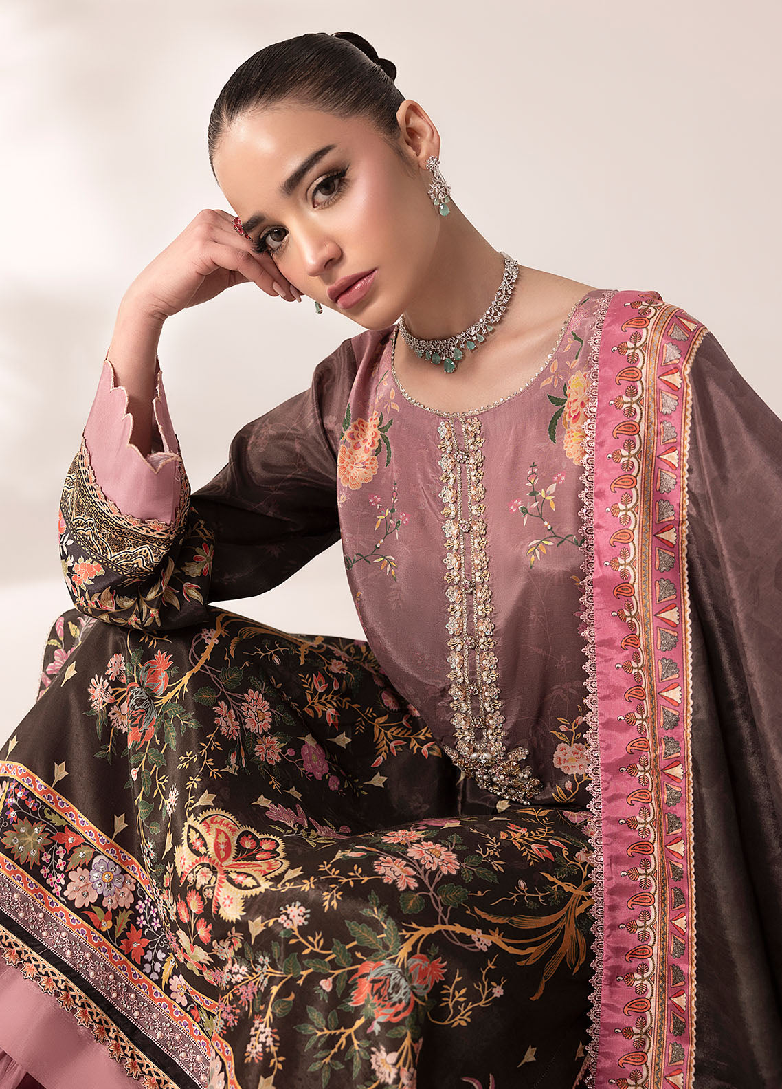 Sahane | Suay Silk Handwork Edit | CT-15007 LILANA - SUAY - by - Libasekhas UK - Registered Vendor of : Sahane - 100% Original Designer Dresss