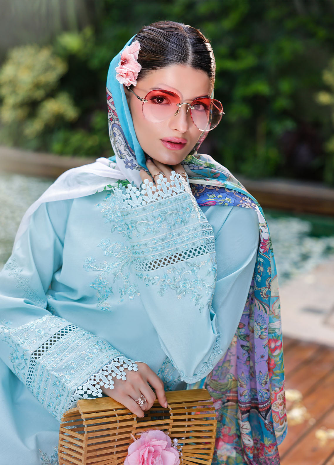 Sahane | Lovent Embroidered Pret 25 | ME23004 Celeste - by - Libasekhas UK - Registered Vendor of : Sahane - 100% Original Designer Dresss